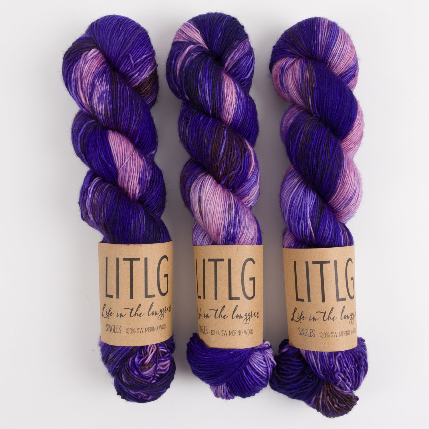 Life in The Long Grass LITLG SINGLES - NOBLE Merino wool Fingering purple Yarn