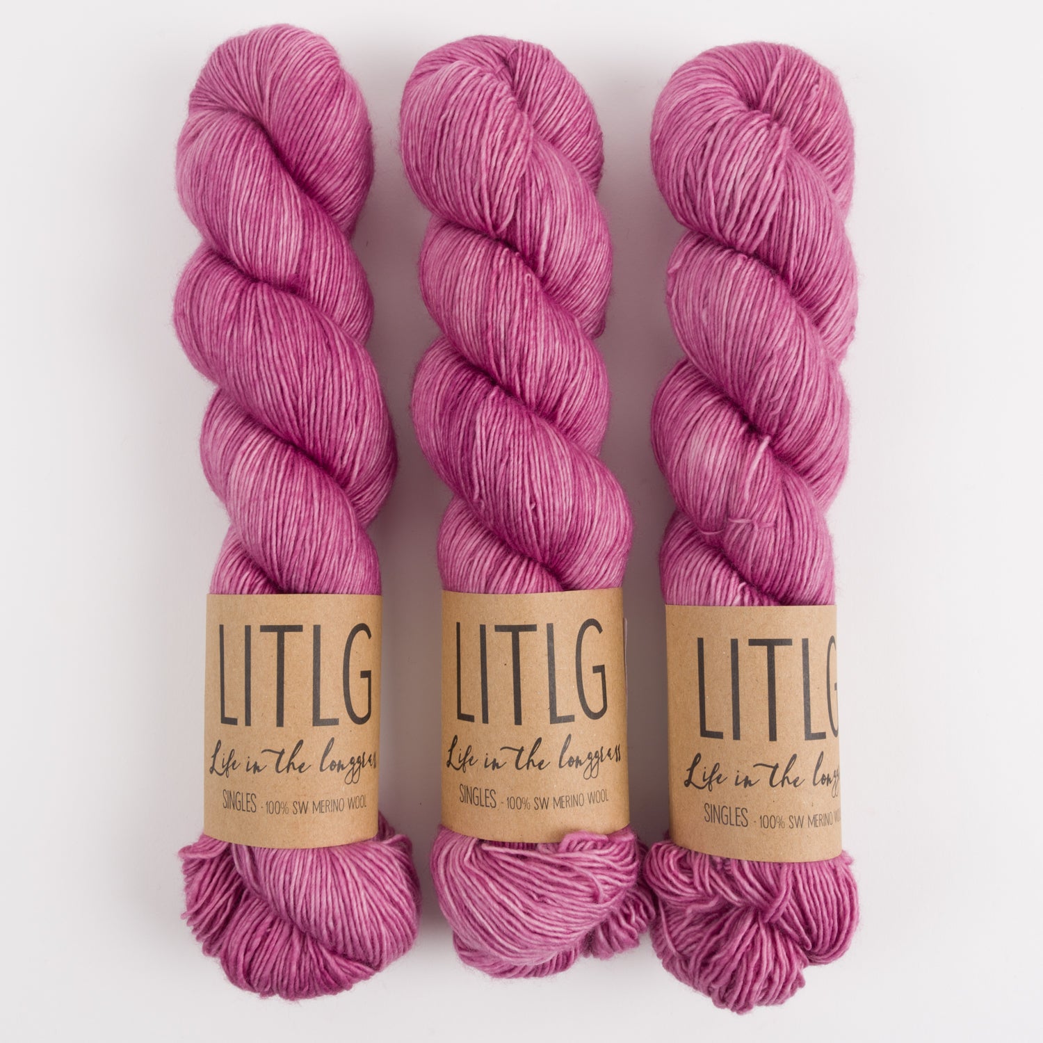 Life in The Long Grass LITLG SINGLES - ROUGE Merino wool Fingering pink Yarn