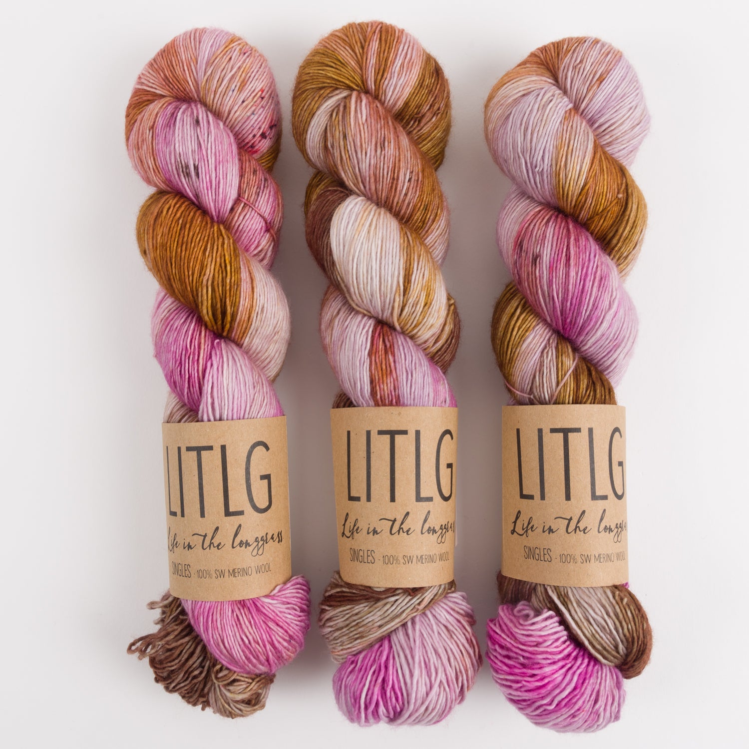 Life in The Long Grass LITLG SINGLES - SIENNA PINK Merino wool Fingering pink Yarn