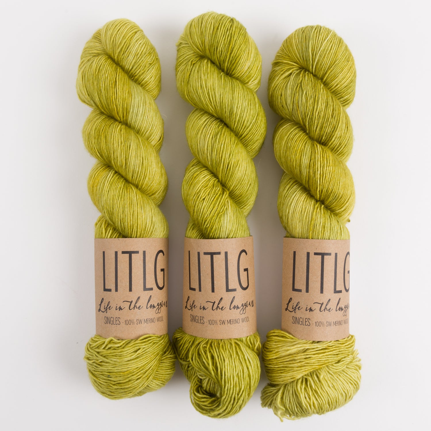 Life in The Long Grass LITLG SINGLES - VALE Merino wool Fingering green Yarn