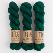 Life in The Long Grass LITLG SINGLES - WOLF GREEN Merino wool Fingering green Yarn