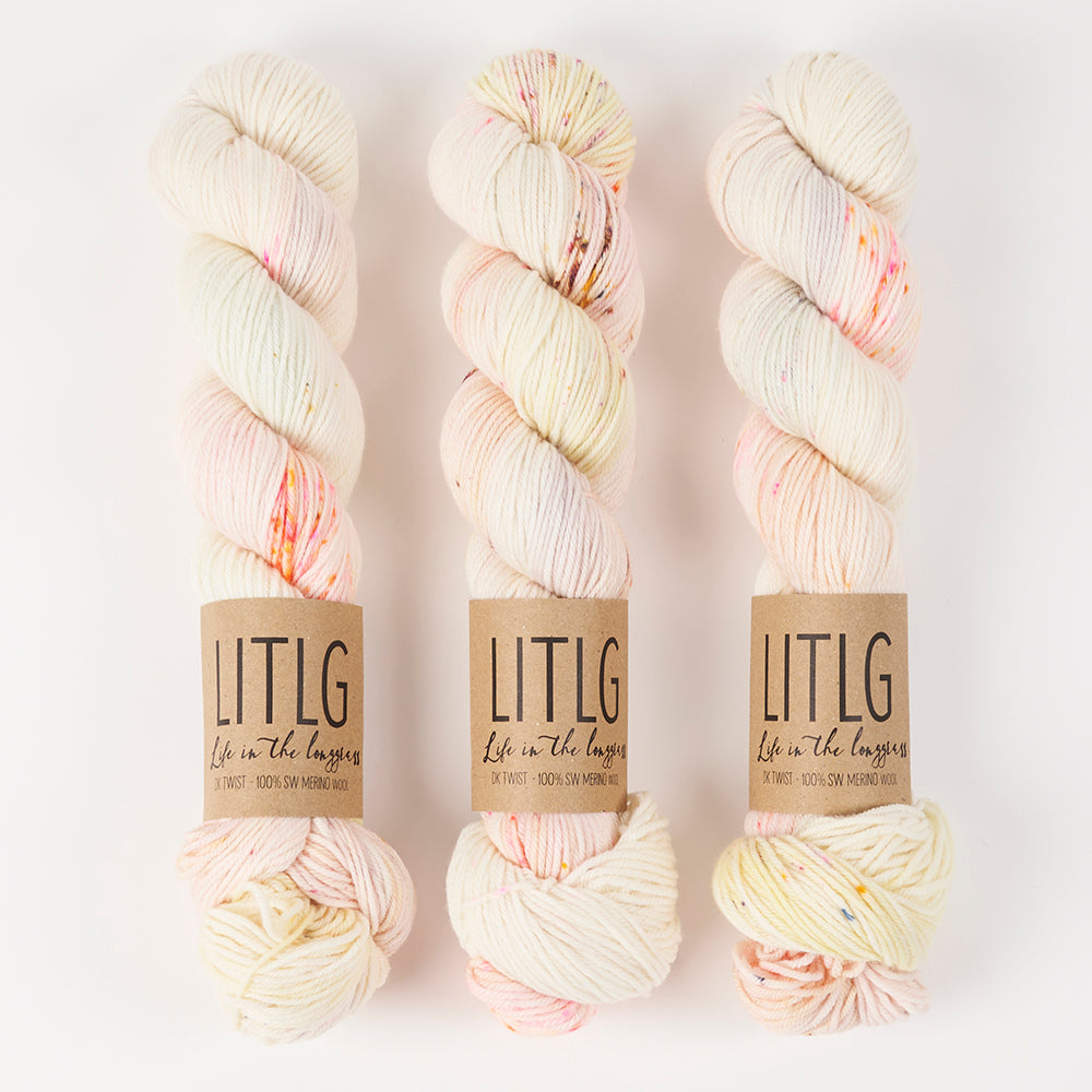 Life in The Long Grass LITLG DK TWIST - FLORAL Merino wool DK white Yarn