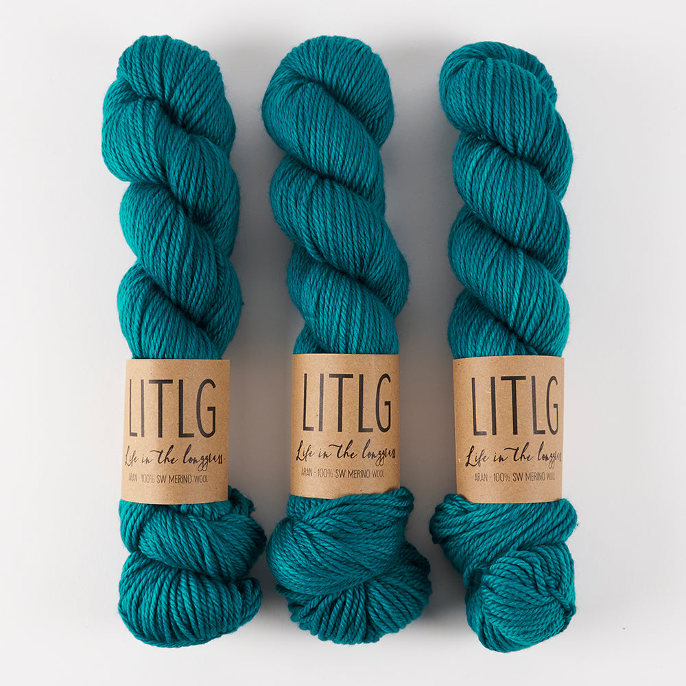 Life in The Long Grass LITLG MERINO ARAN - JEWEL Merino wool Aran turquoise Yarn