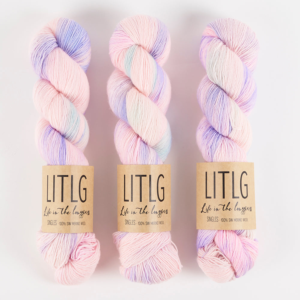 Life in The Long Grass LITLG SINGLES - BALLET Merino wool Fingering pink multicolour Yarn