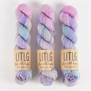 Life in The Long Grass LITLG SINGLES - EFFERVESCENT Merino wool Fingering purple Yarn