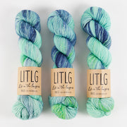 Life in The Long Grass LITLG SINGLES - NIGHTSHADE Merino wool Fingering green blue Yarn