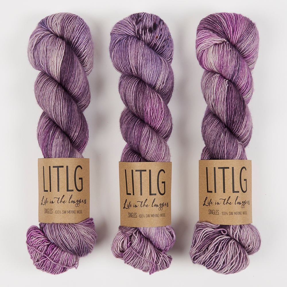 Life in The Long Grass LITLG SINGLES - SOULSKIN Merino wool Fingering purple Yarn