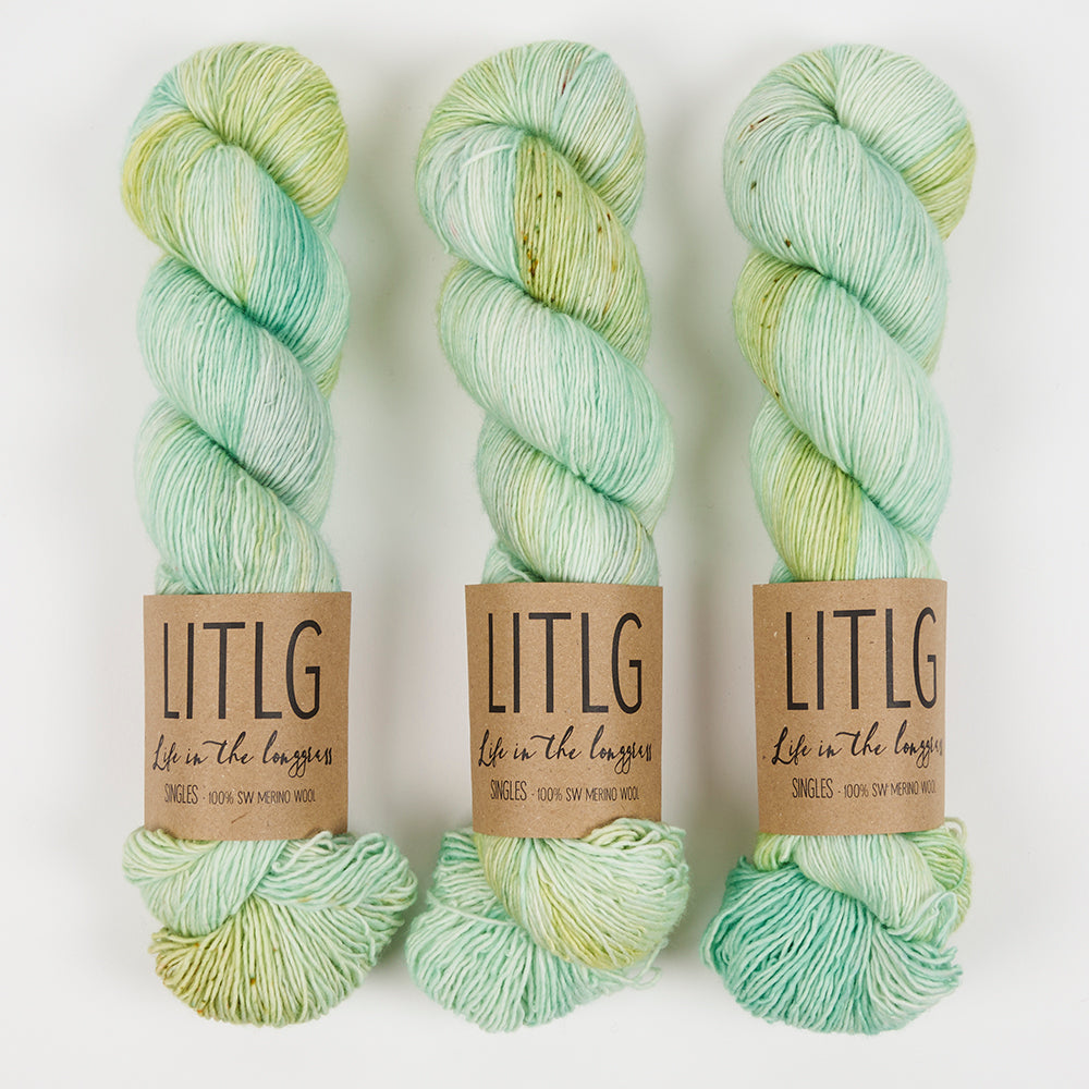 Life in The Long Grass LITLG SINGLES - SUCCULENT Merino wool Fingering green Yarn