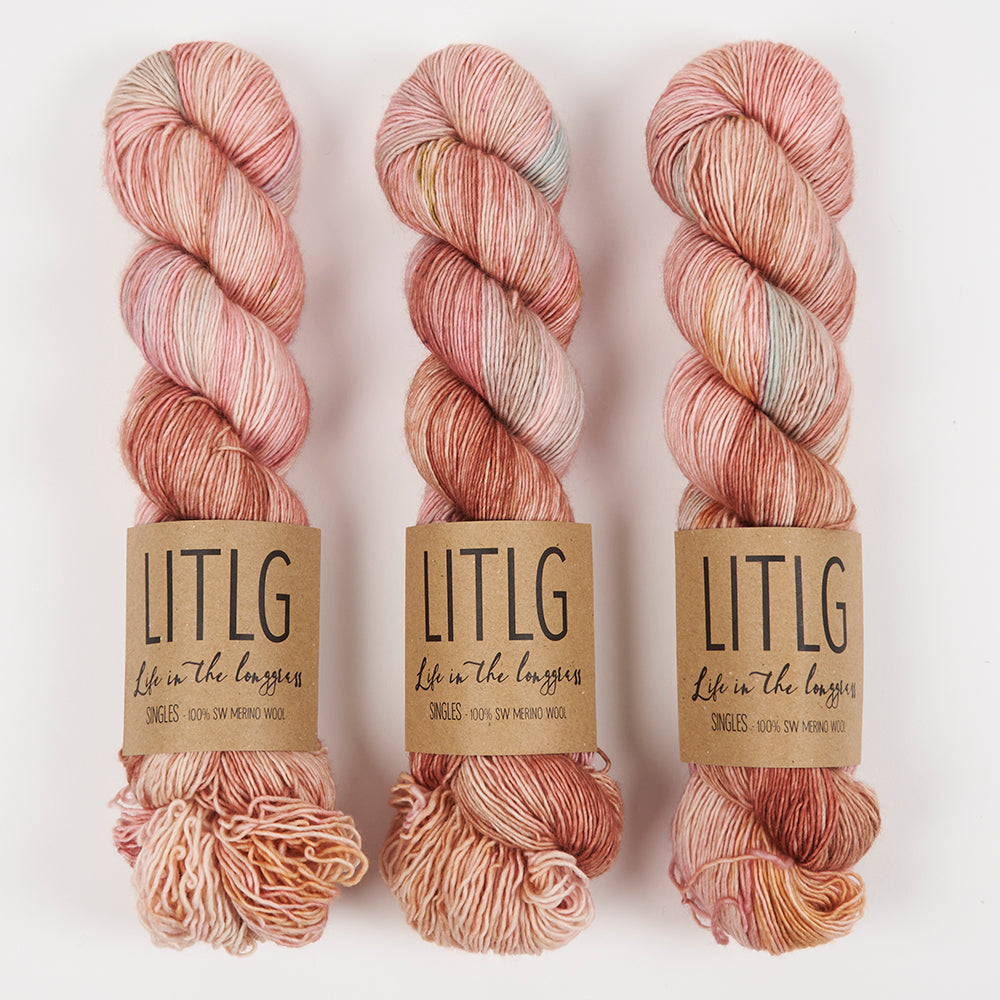 Life in The Long Grass LITLG SINGLES - TAWNEY Merino wool Fingering pink Yarn