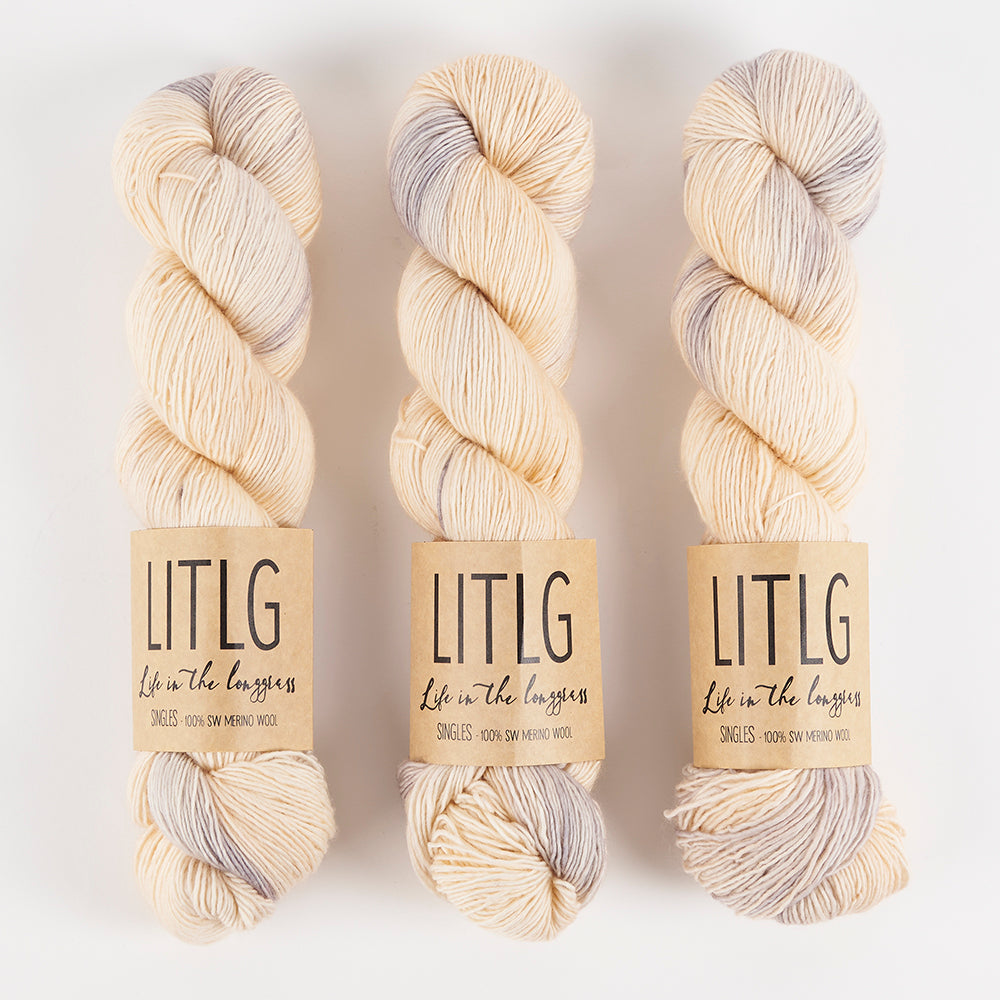 Life in The Long Grass LITLG SINGLES - WARM SAND Merino wool Fingering peach grey Yarn