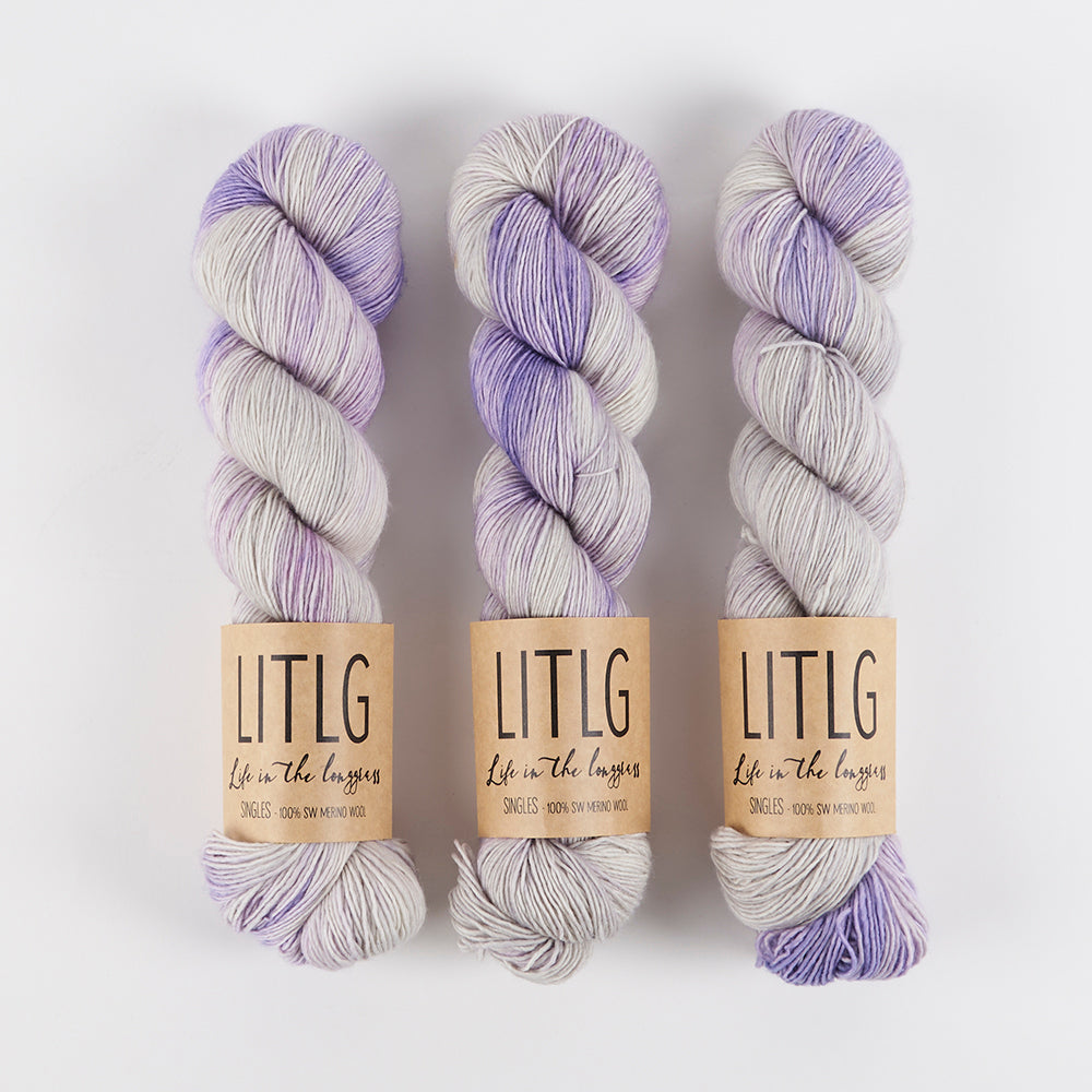 Life in The Long Grass LITLG SINGLES - WISTFUL Merino wool Fingering purple Yarn