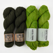 Qing Fibre LUSCIOUS GREENS Alpaca Merino wool Silk Mixed Weight Quick Kits