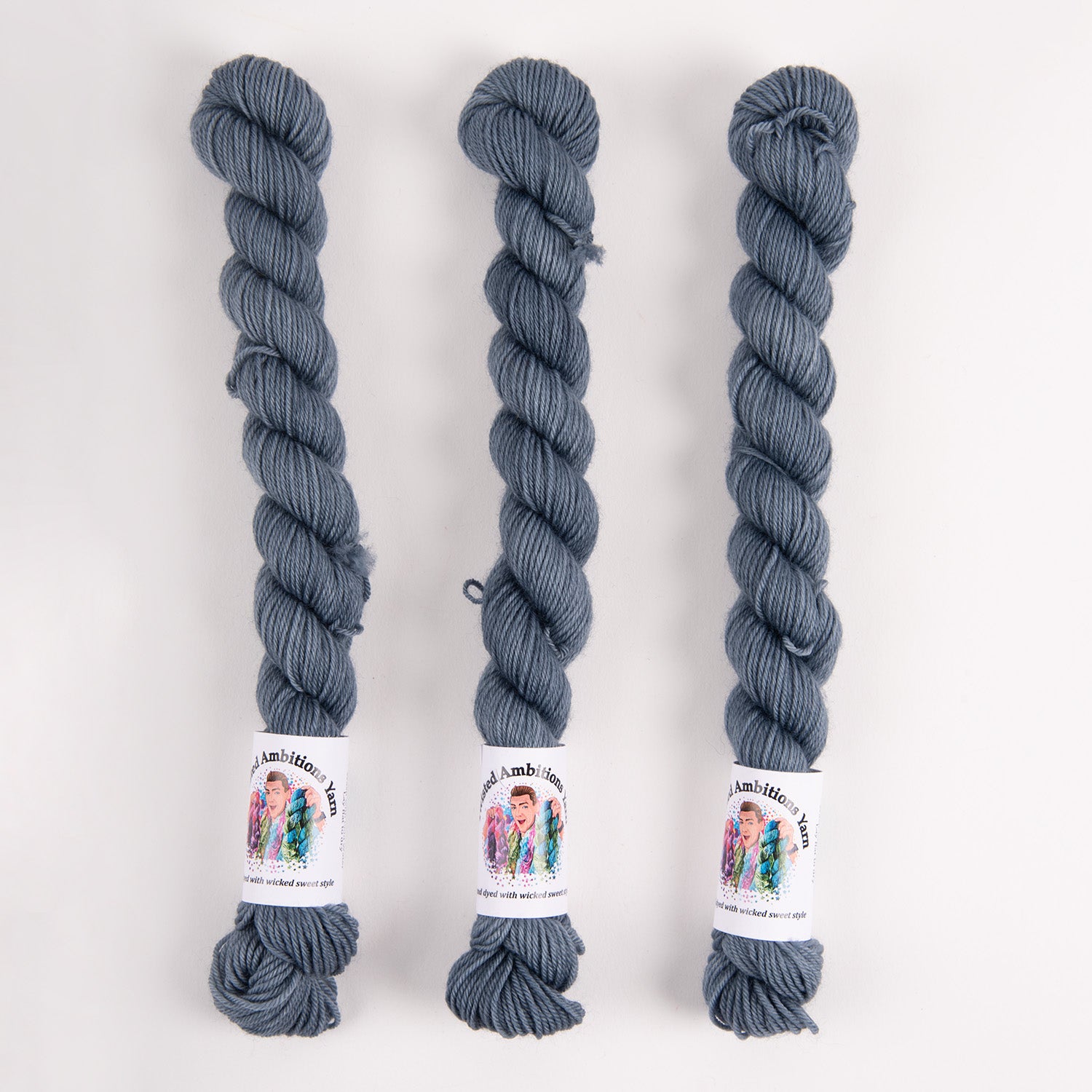 Twisted Ambitions SWEET SOCK MINI - LEAD Merino wool Nylon Fingering grey Yarn
