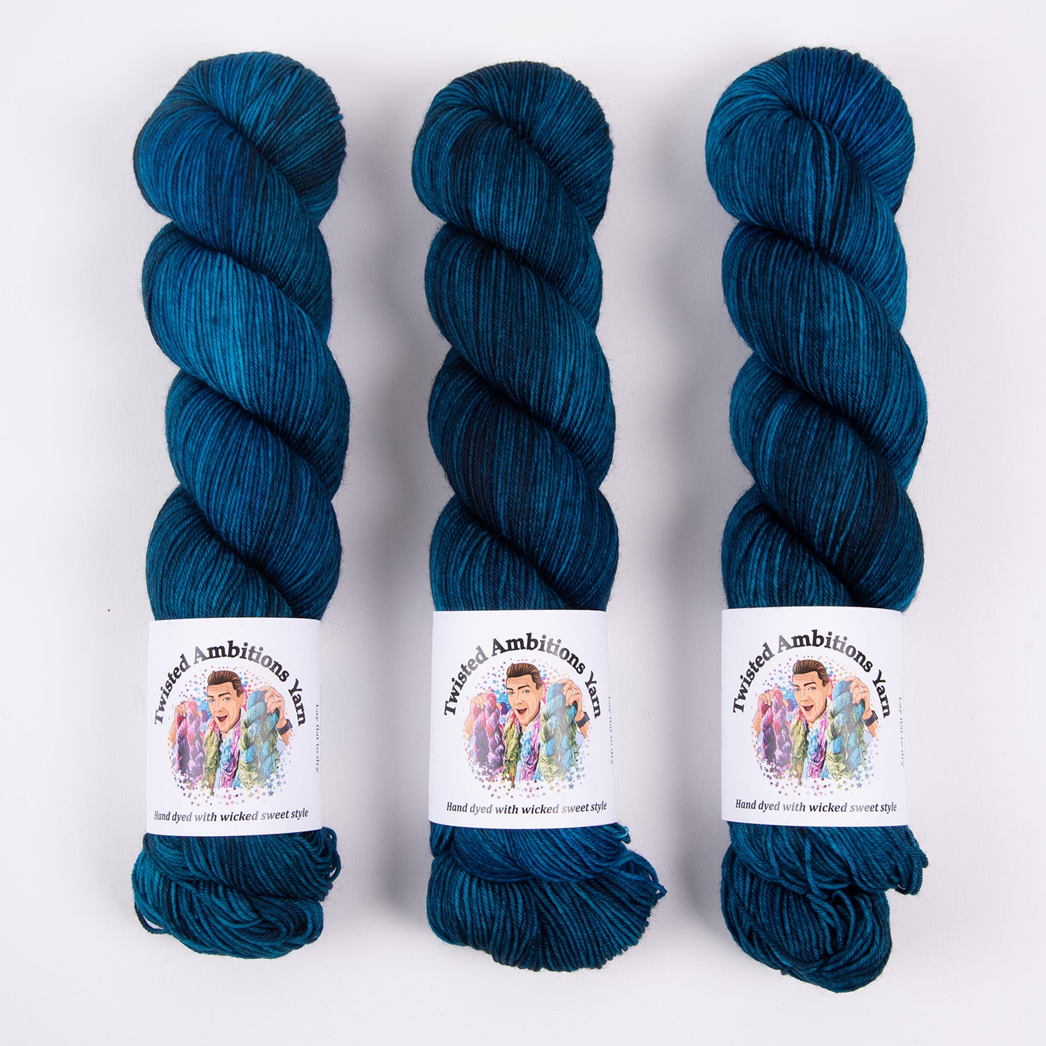 Twisted Ambitions SWEET SOCK - LEMNOS Merino wool Nylon Fingering blue Yarn