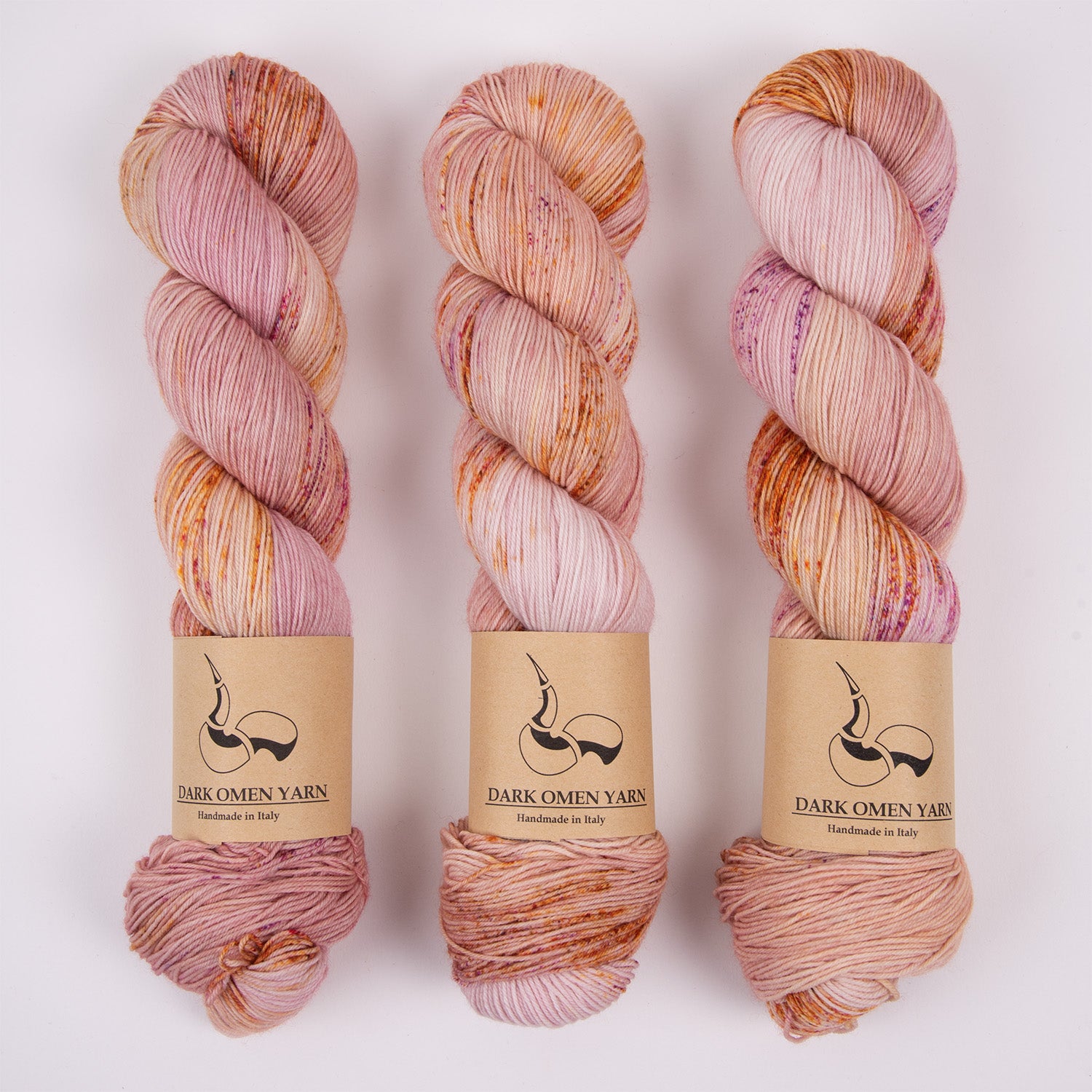Dark Omen Yarn MERINO SOCK - LIBRA Merino wool Nylon Fingering pink Yarn
