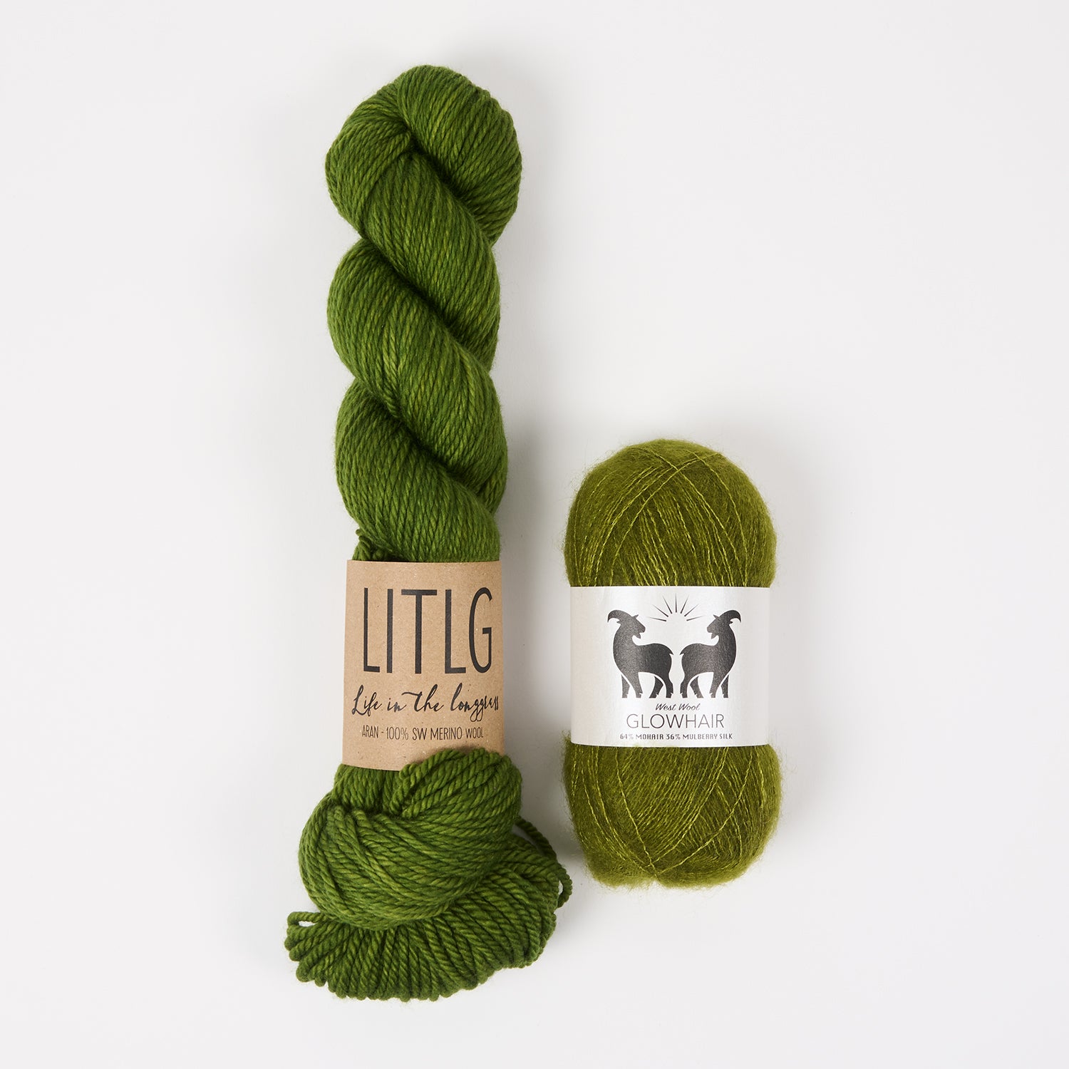 Life in The Long Grass GREEN STAR Merino wool Mohair Silk Mixed Weight Quick Kits