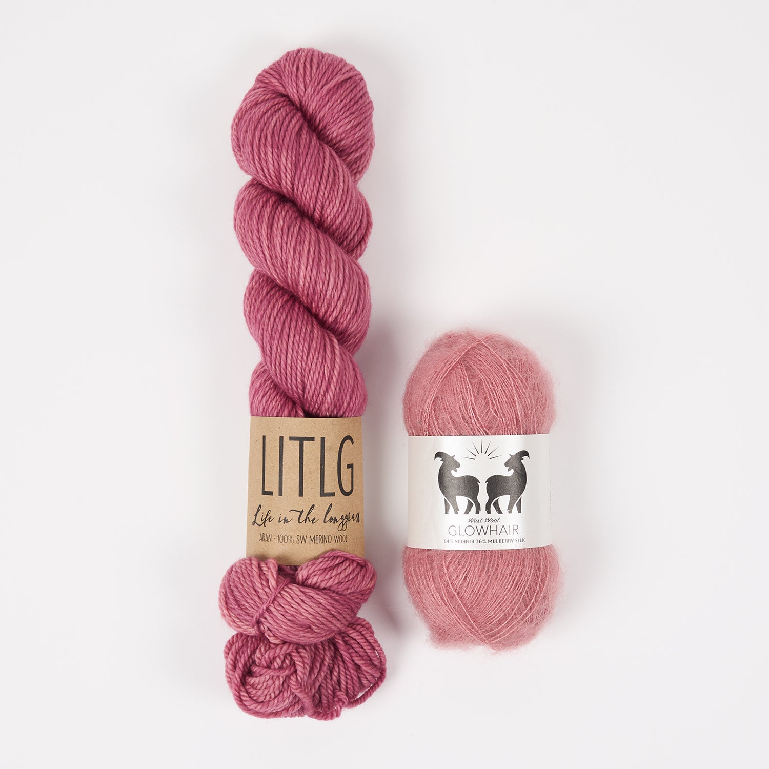 Life in The Long Grass ROUGE COMBO Merino wool Mohair Silk Mixed Weight Quick Kits