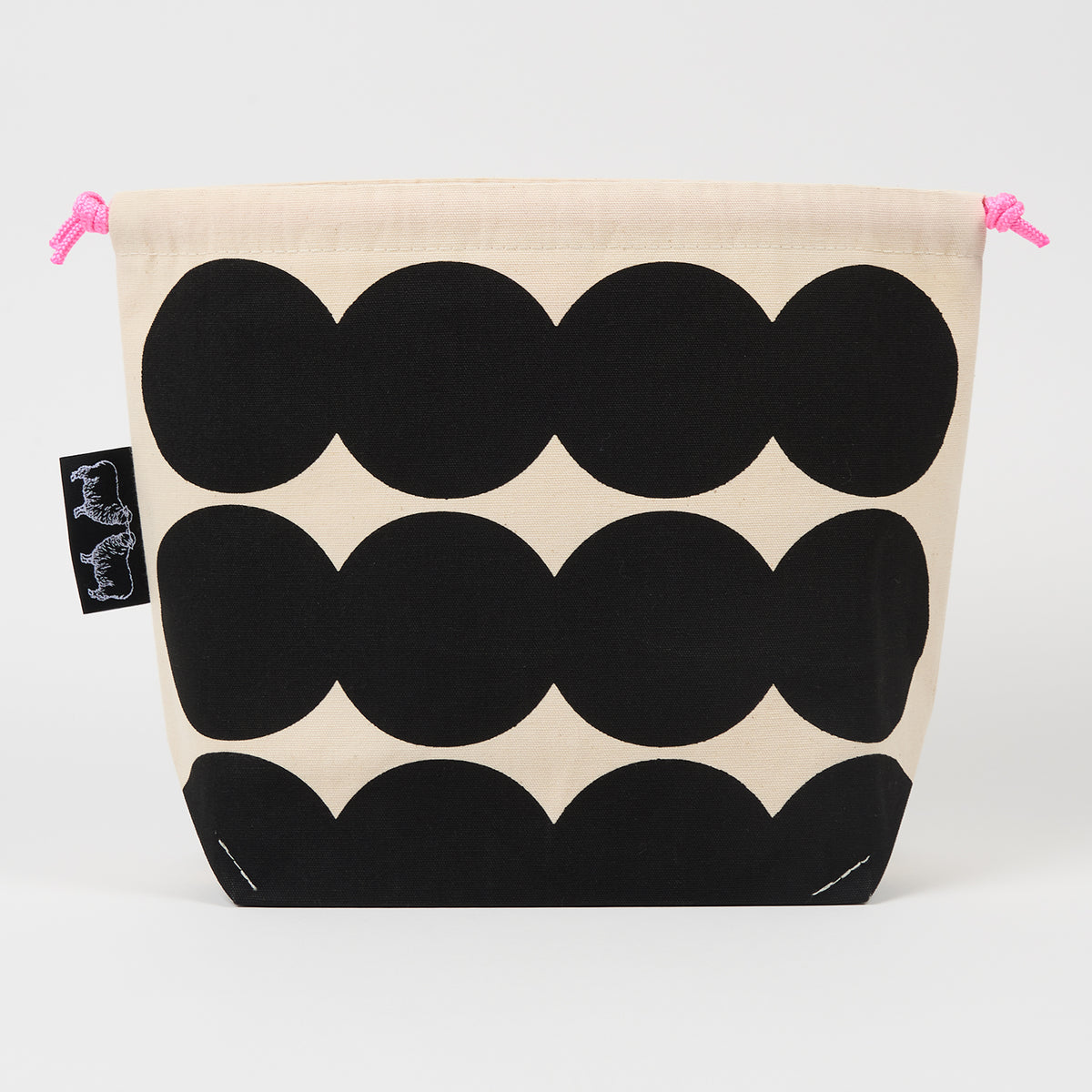 DRAWSTRING BAG - CIRCLES BLACK