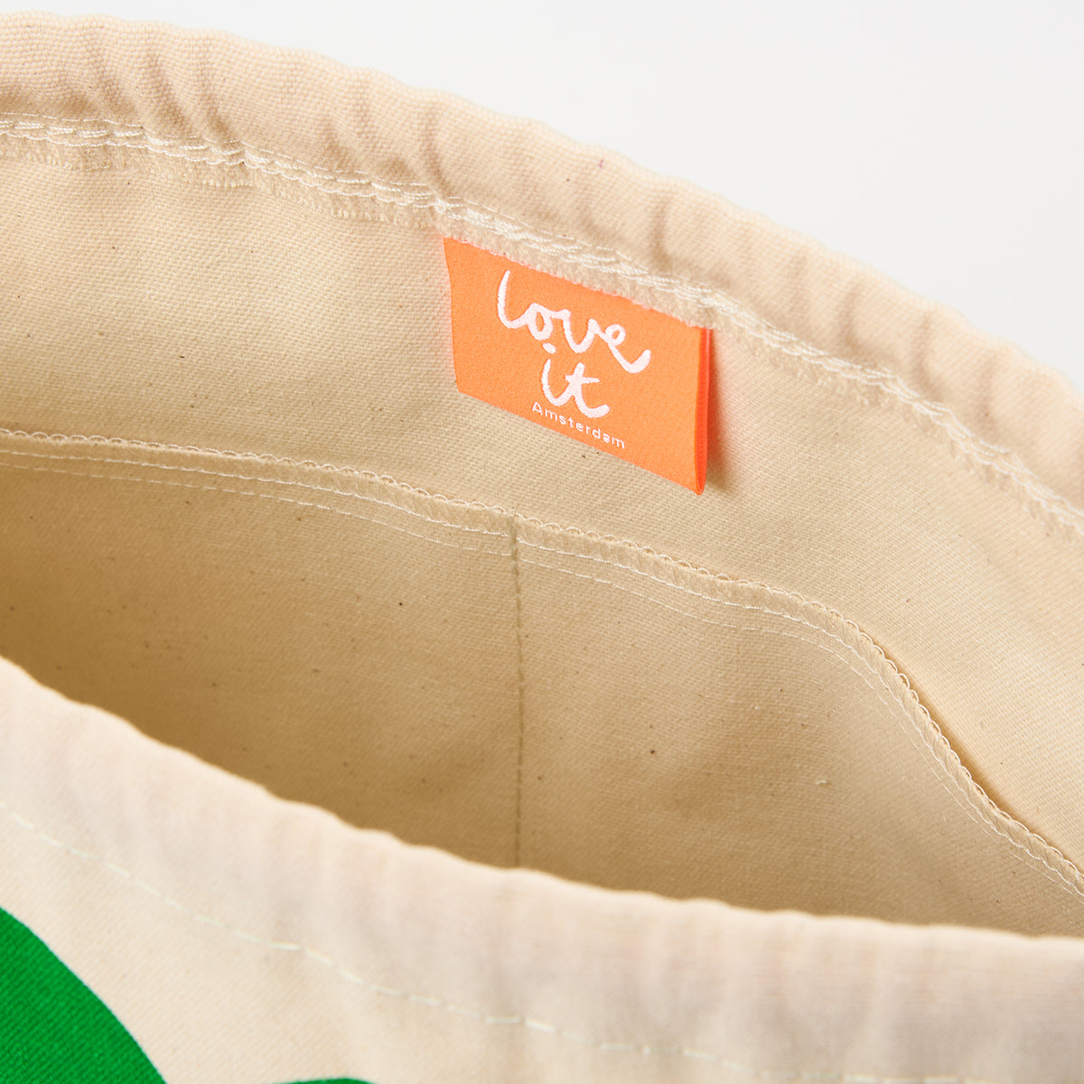 DRAWSTRING BAG - CIRCLES GREEN