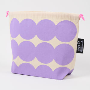 DRAWSTRING BAG - CIRCLES PURPLE