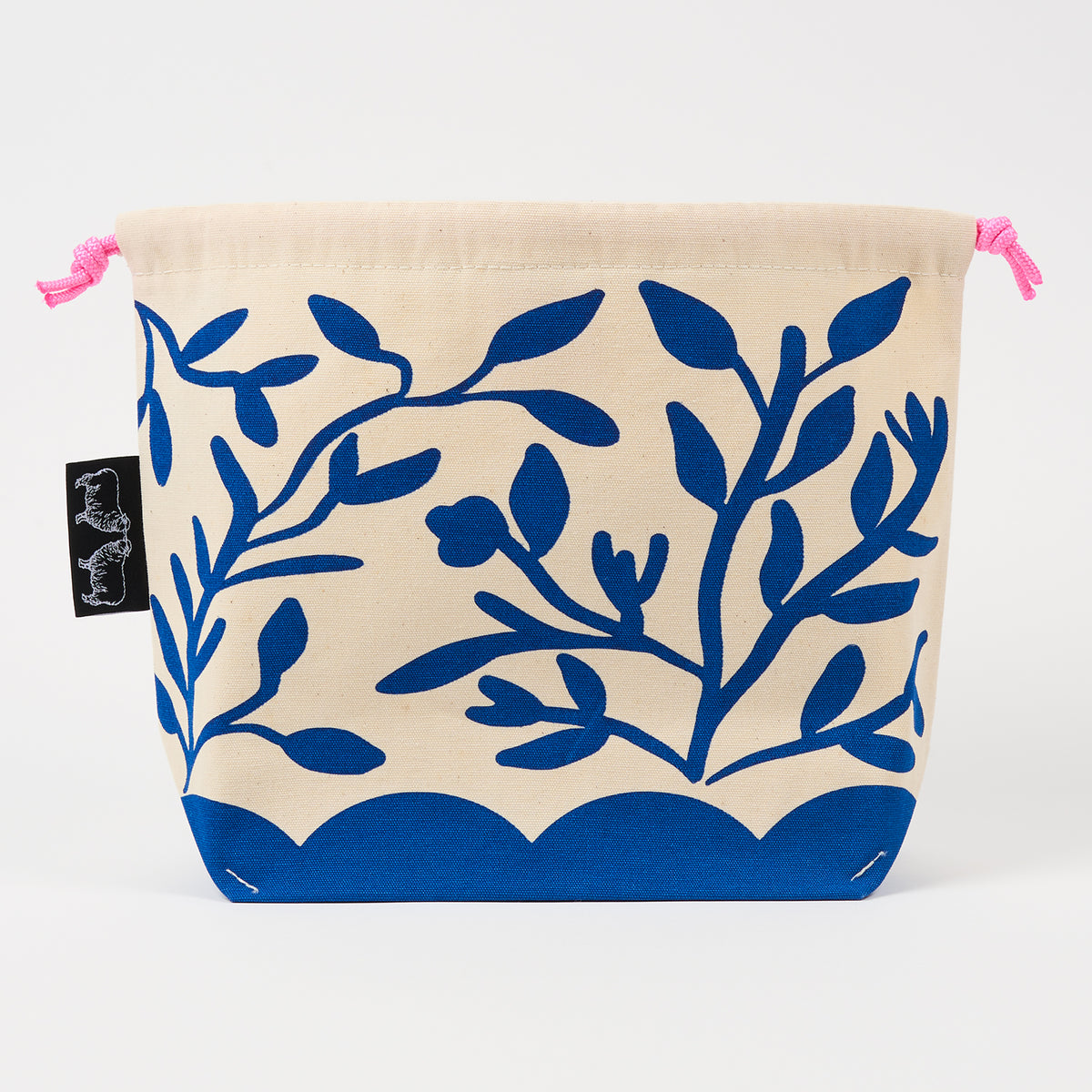 DRAWSTRING BAG - FLOWERS BLUE
