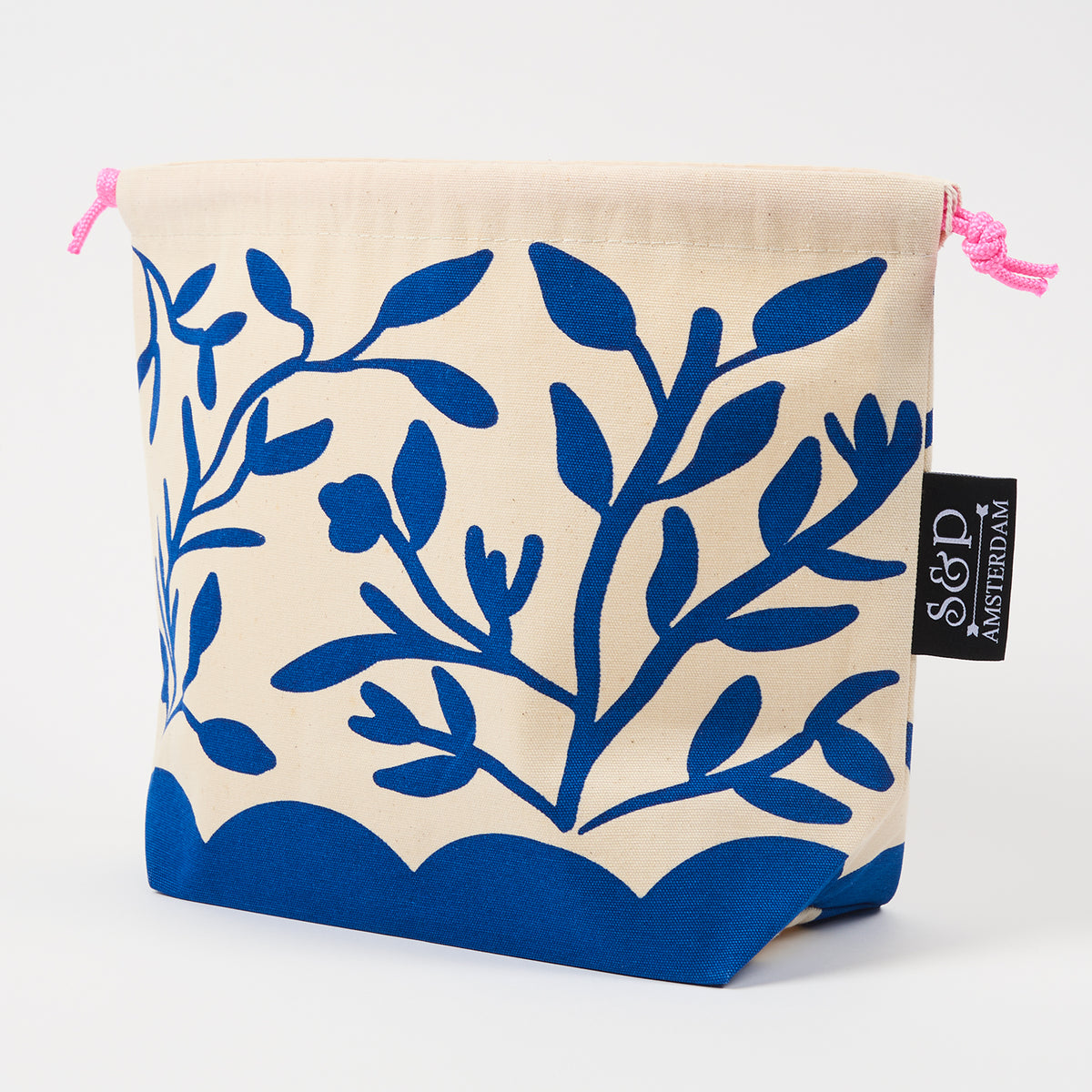 DRAWSTRING BAG - FLOWERS BLUE