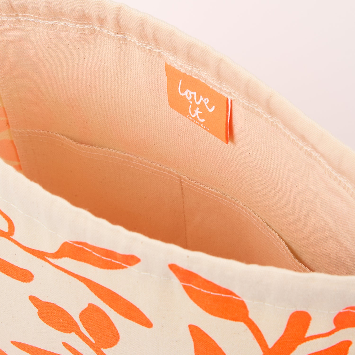 Drawstring Bag - Flowers Orange