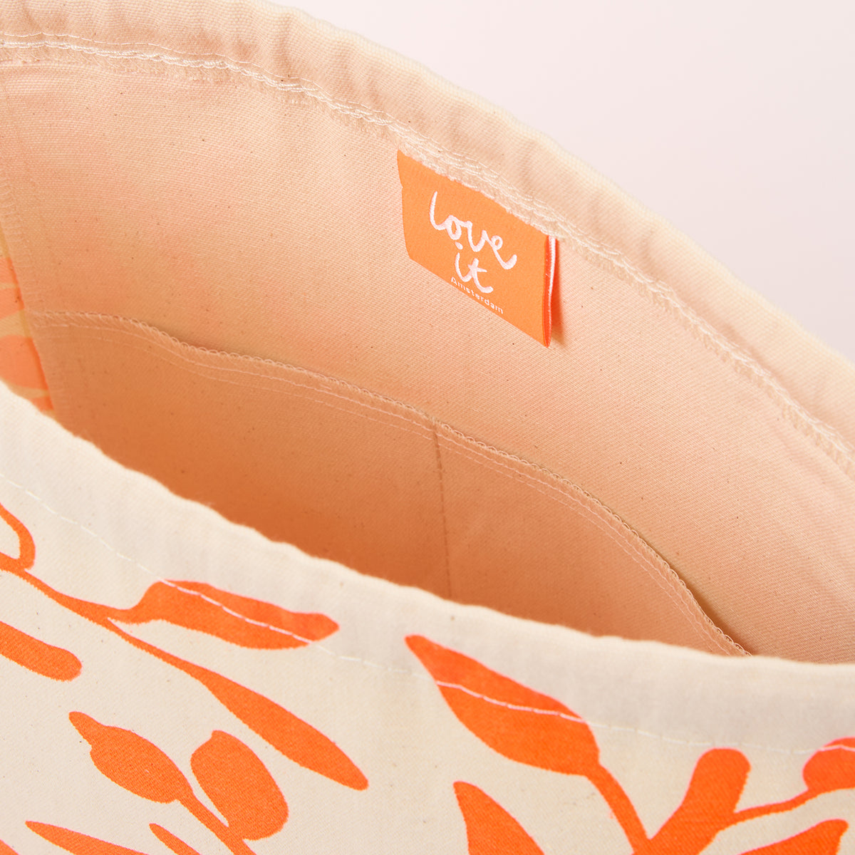DRAWSTRING BAG - FLOWERS ORANGE