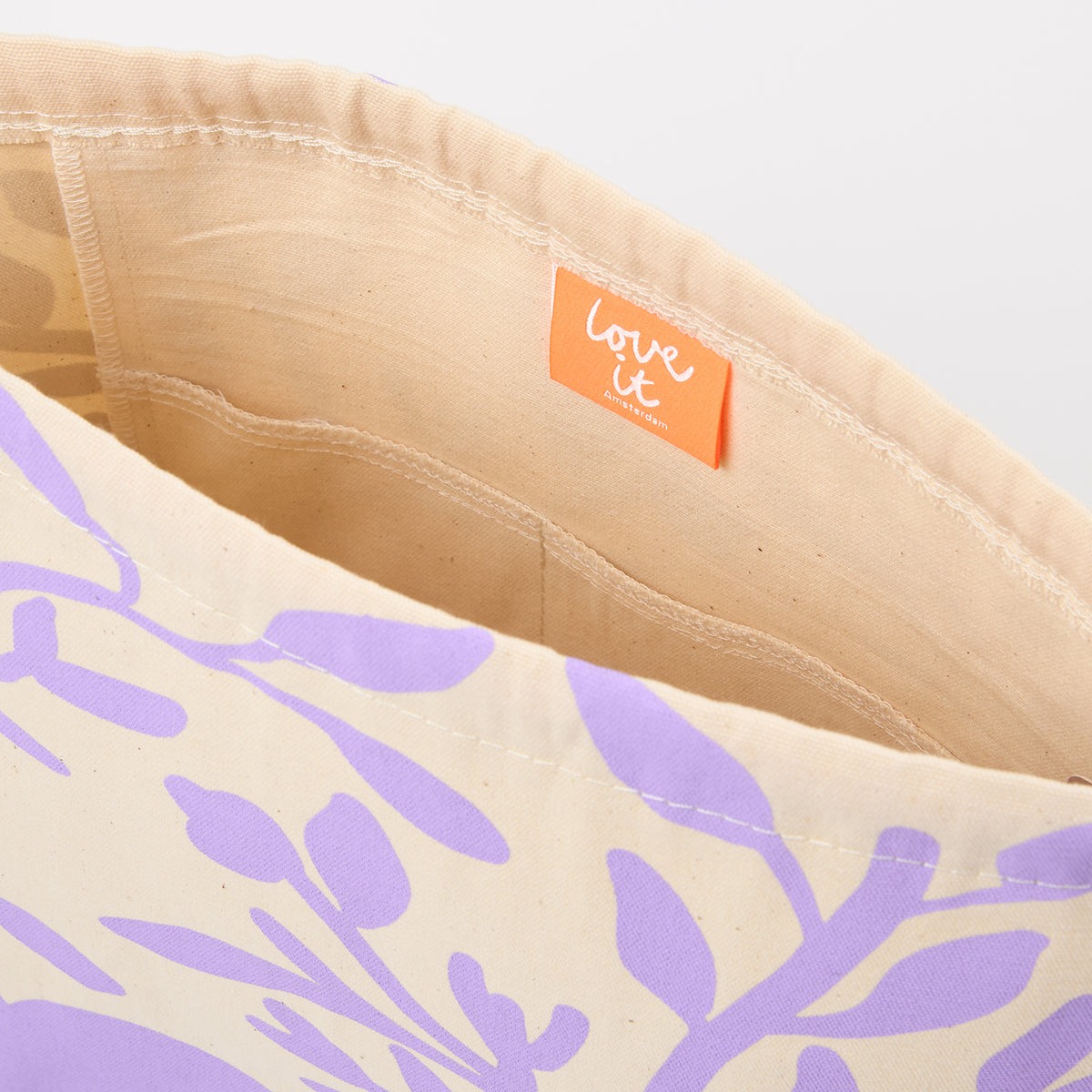 DRAWSTRING BAG - FLOWERS PURPLE