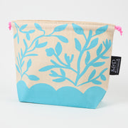 Drawstring Bag - Flowers Robins Egg