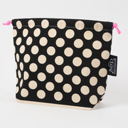 Drawstring Bag - Polka Dots Black