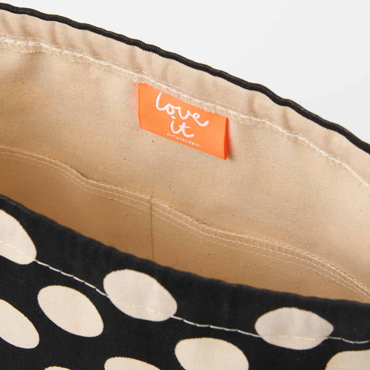 DRAWSTRING BAG - POLKA DOTS BLACK