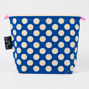 DRAWSTRING BAG - POLKA DOTS BLUE