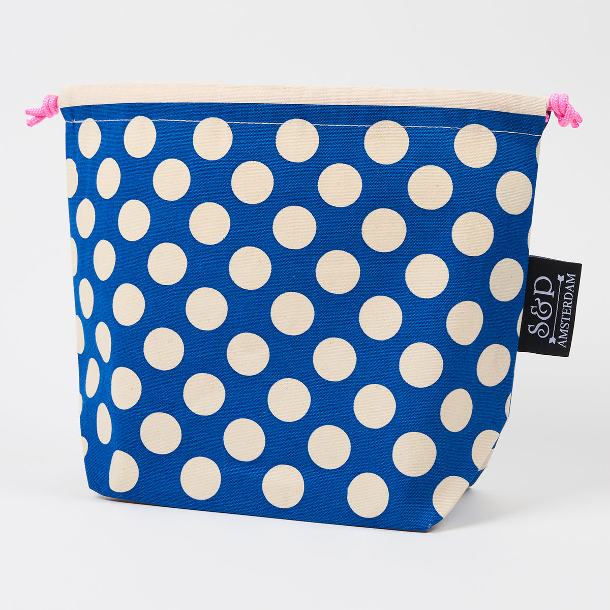 DRAWSTRING BAG - POLKA DOTS BLUE