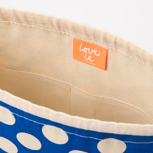 DRAWSTRING BAG - POLKA DOTS BLUE