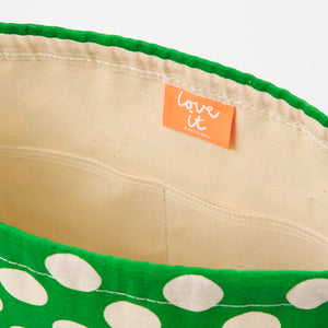 DRAWSTRING BAG - POLKA DOTS GREEN