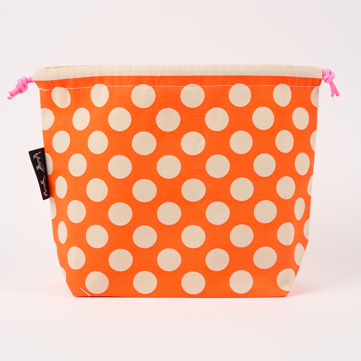 DRAWSTRING BAG - POLKA DOTS ORANGE