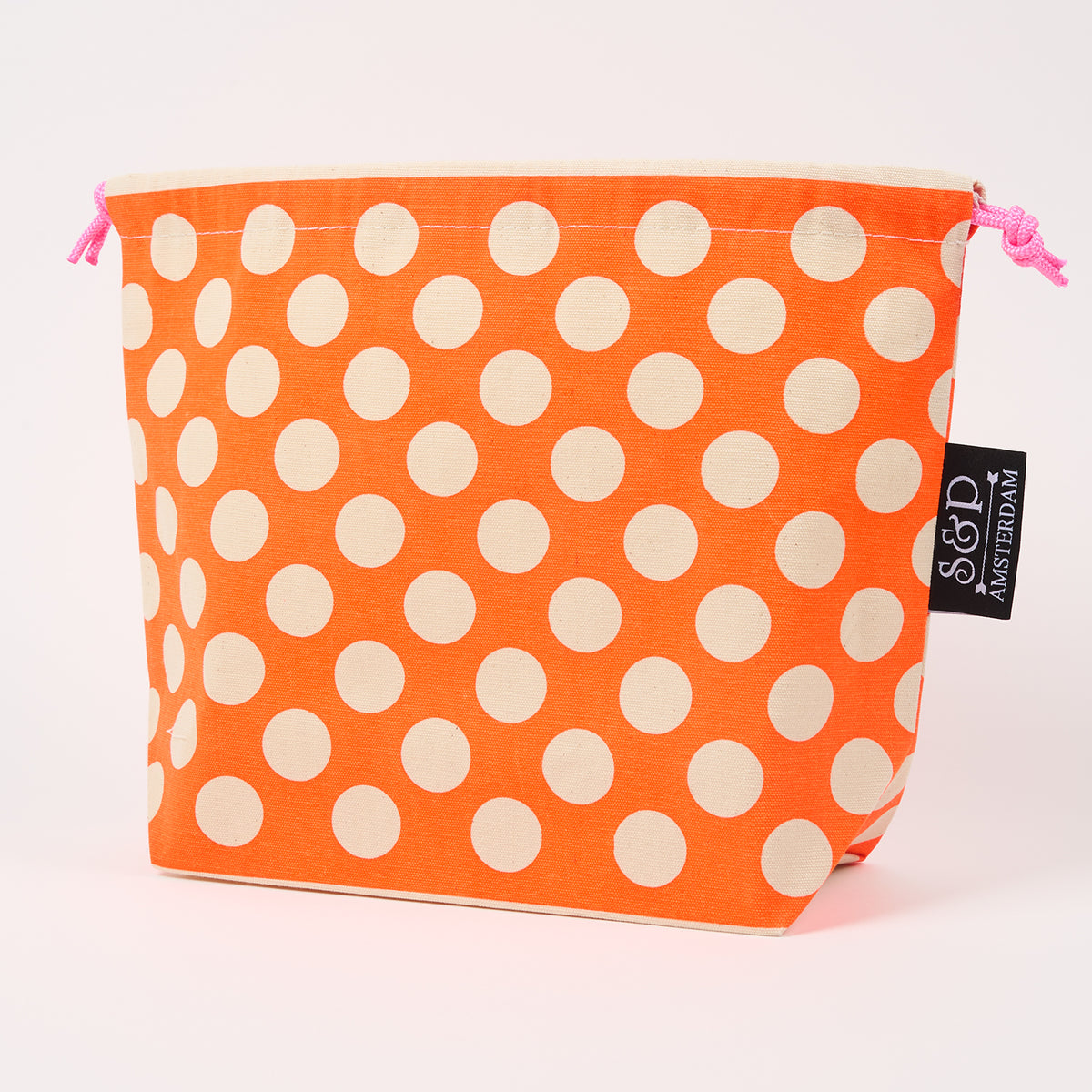 DRAWSTRING BAG - POLKA DOTS ORANGE