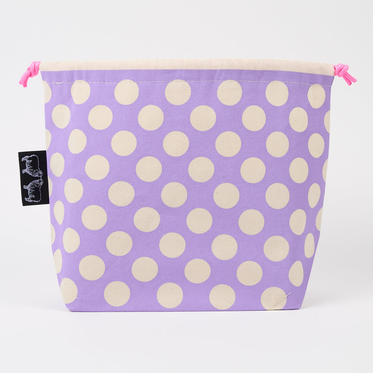 DRAWSTRING BAG - POLKA DOTS PURPLE