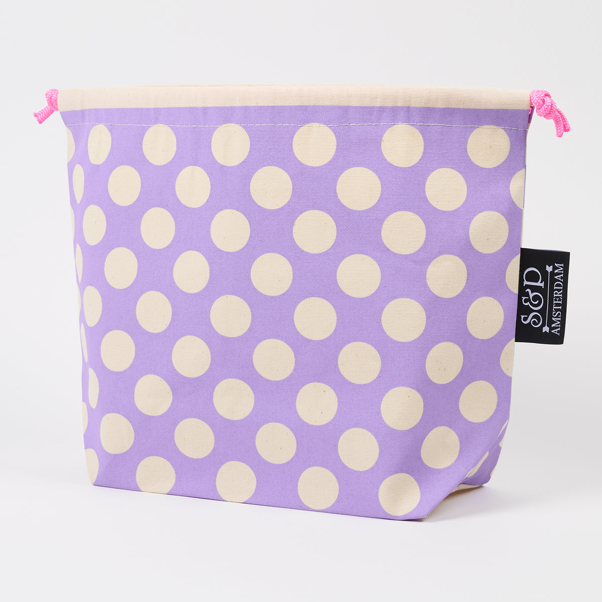 DRAWSTRING BAG - POLKA DOTS PURPLE
