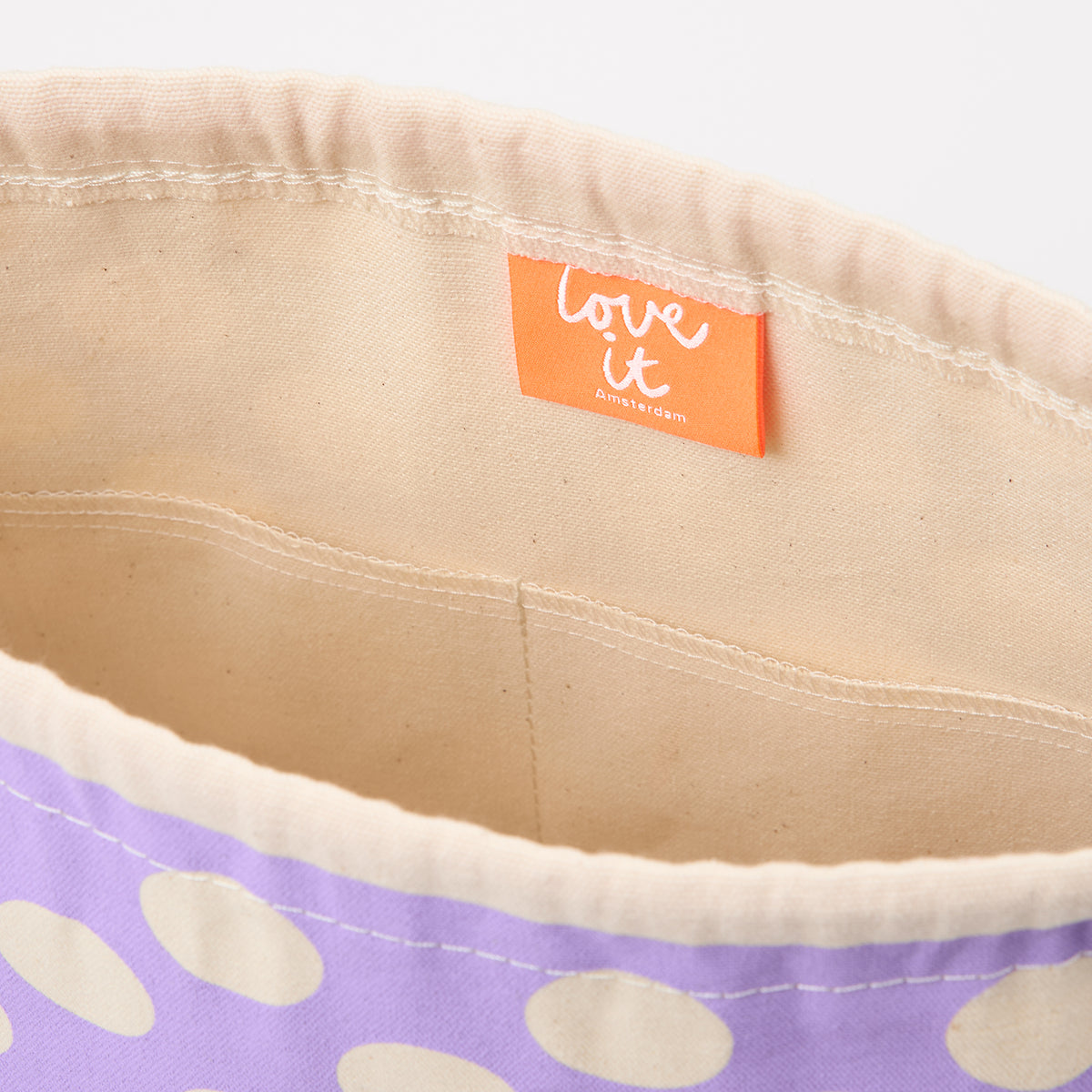 DRAWSTRING BAG - POLKA DOTS PURPLE