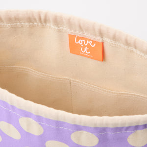 DRAWSTRING BAG - POLKA DOTS PURPLE