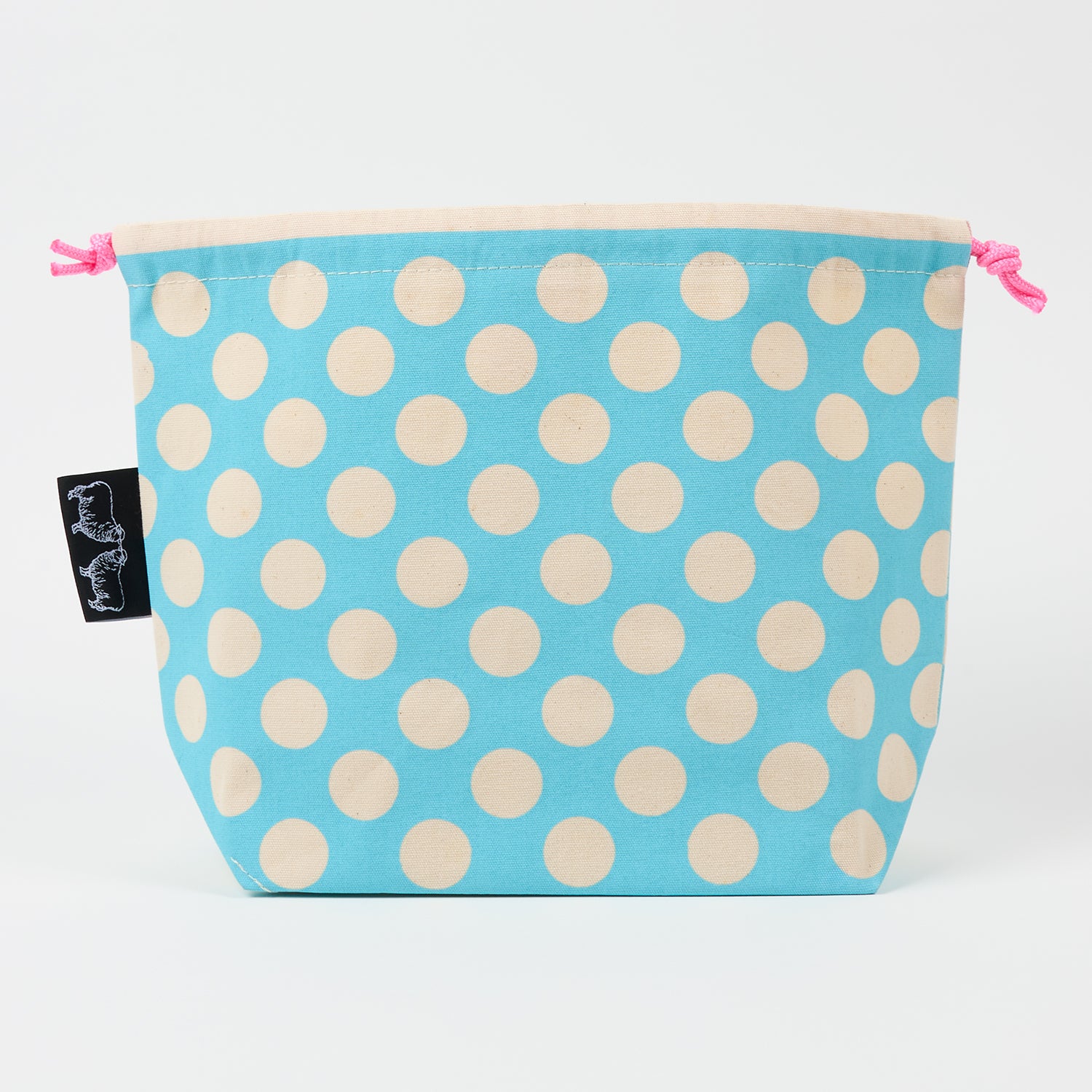 LOVE IT DRAWSTRING BAG - POLKA DOTS ROBINS EGG blue turquoise Project Bags