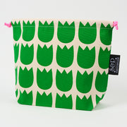 Drawstring Bag - Tulips Green