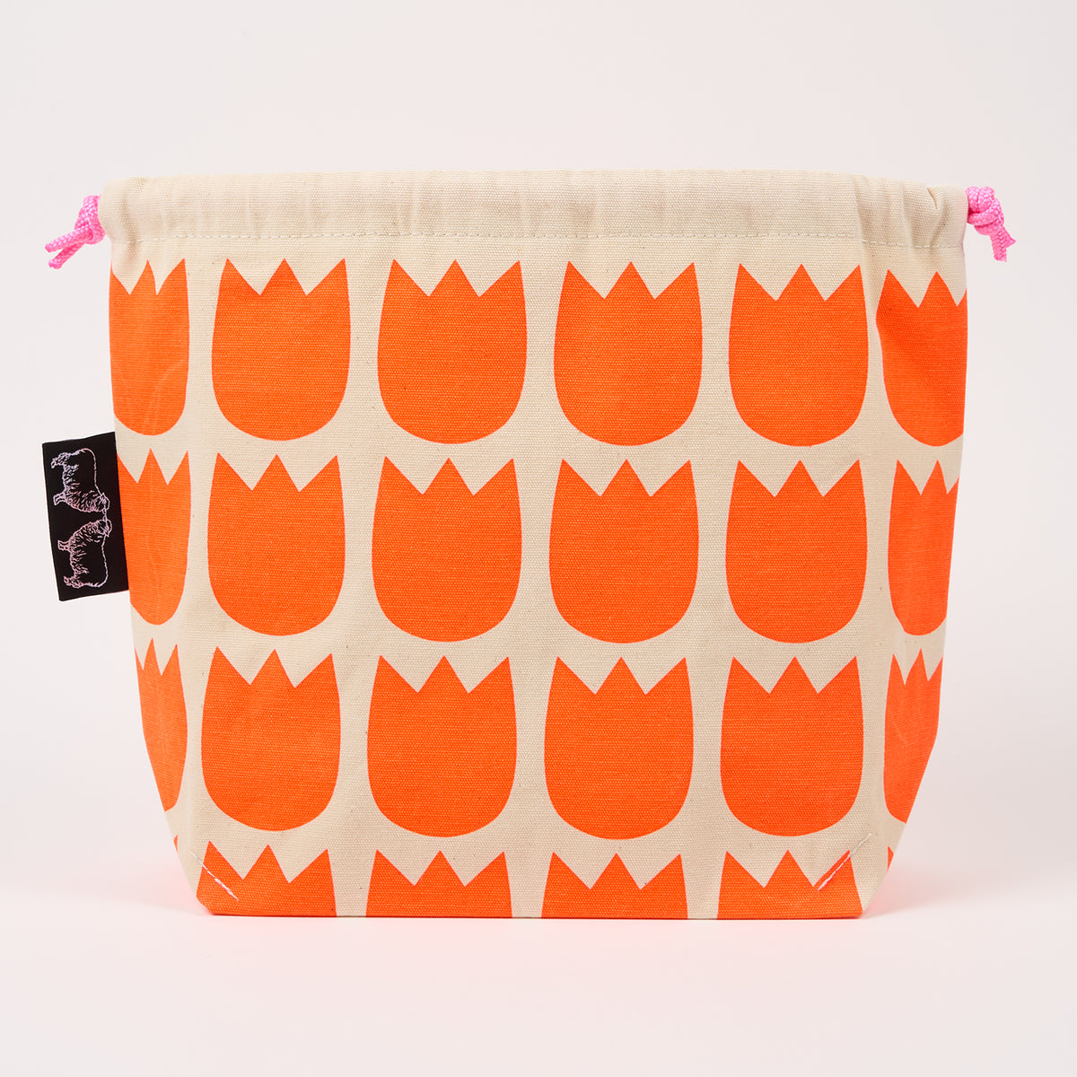 DRAWSTRING BAG - TULIPS ORANGE