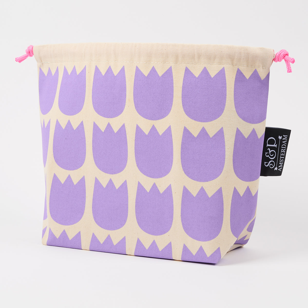 DRAWSTRING BAG - TULIPS PURPLE