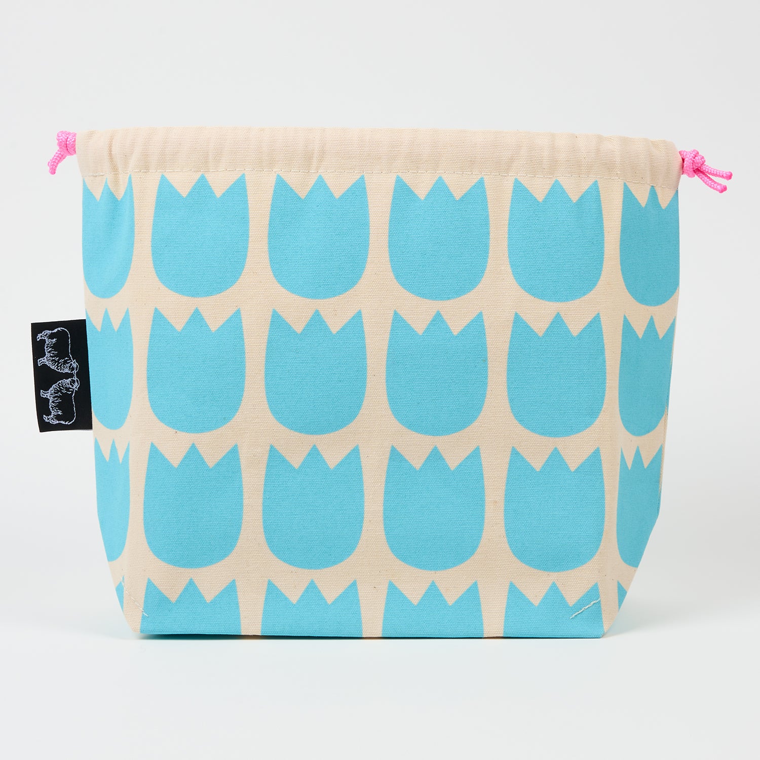 LOVE IT DRAWSTRING BAG - TULIPS ROBINS EGG blue turquoise Project Bags