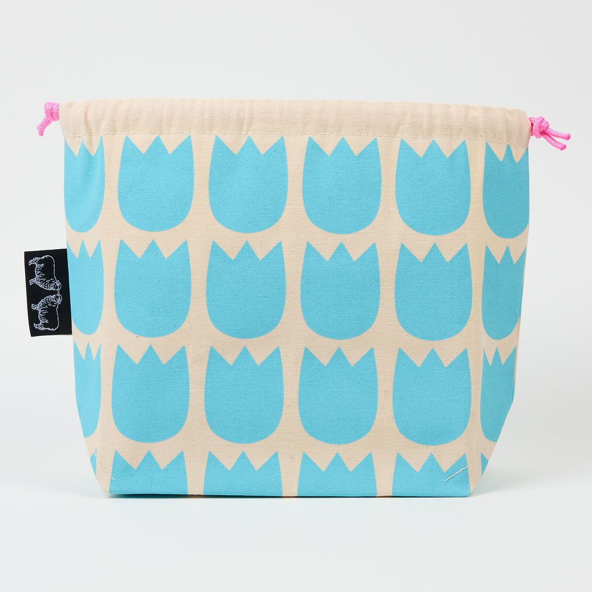 DRAWSTRING BAG - TULIPS ROBINS EGG