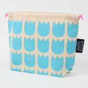 Drawstring Bag - Tulips Robins Egg