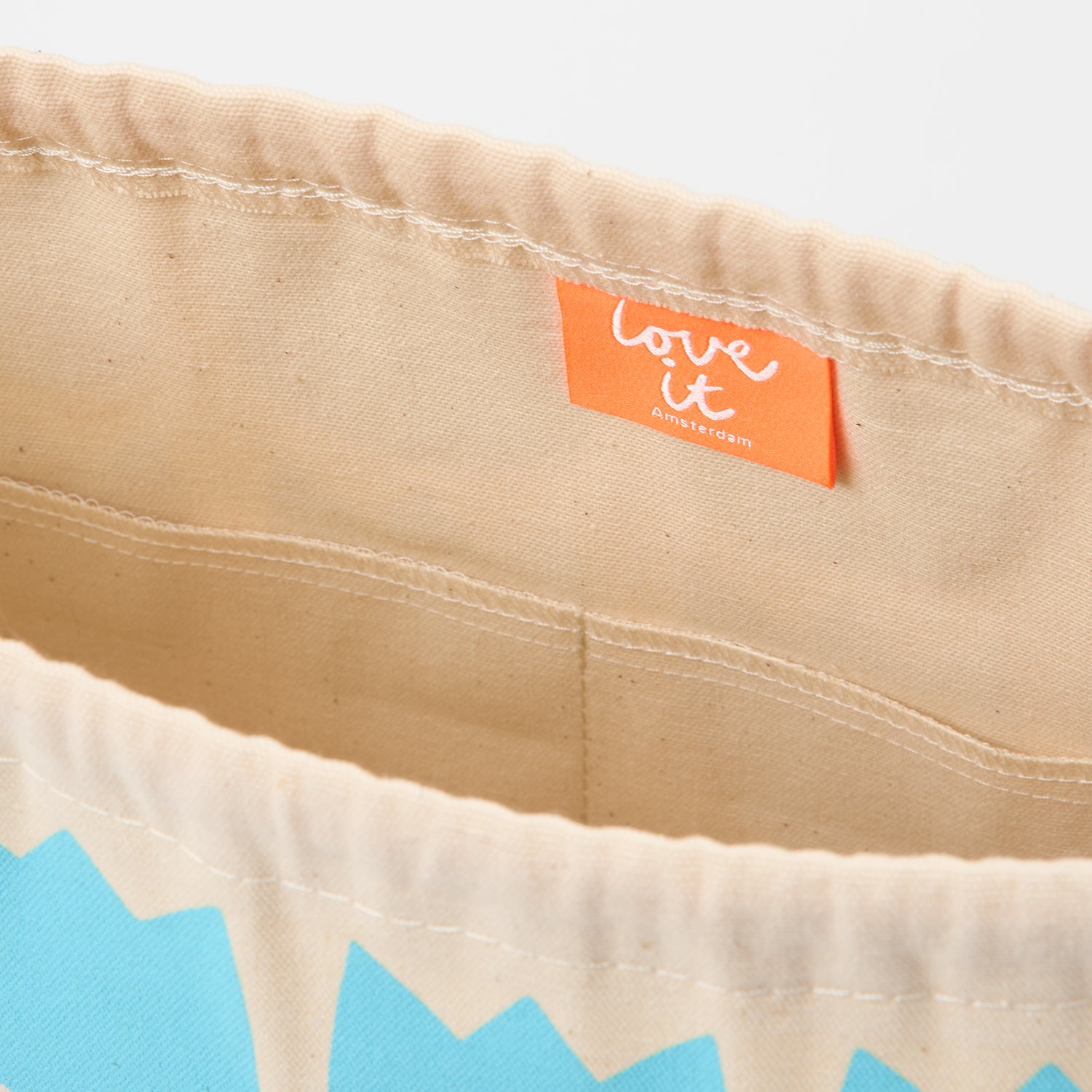 Drawstring Bag - Tulips Robins Egg